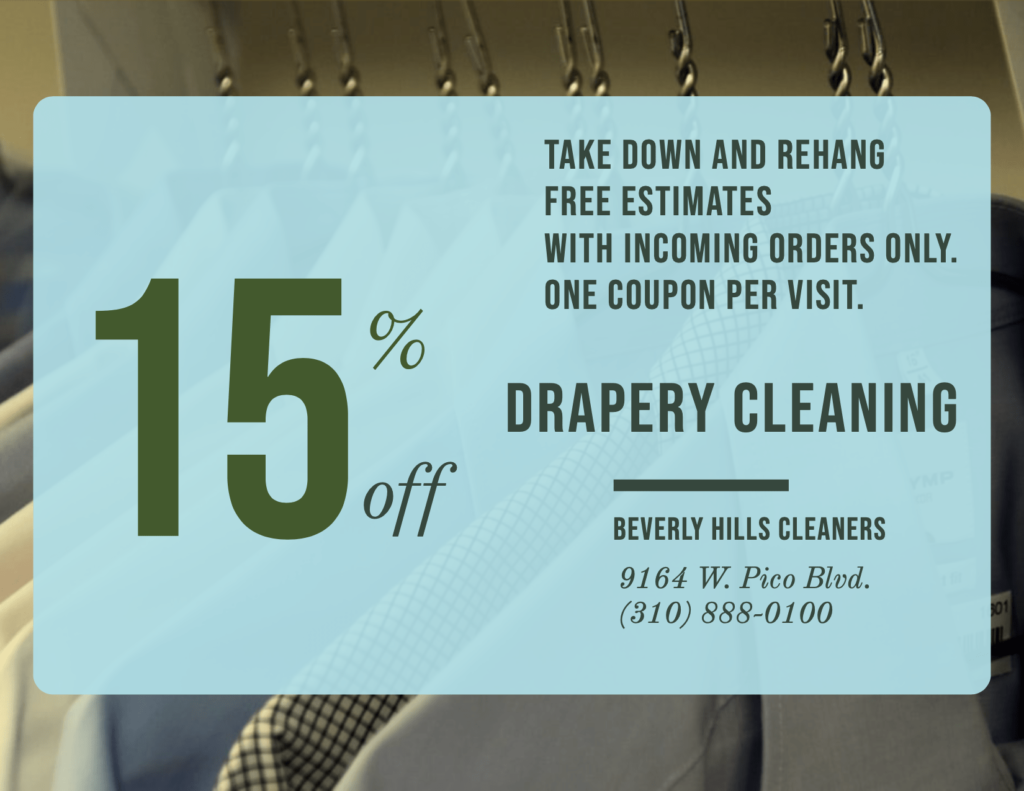 15% Off Drapery Cleaning - Beverly Hills Cleaners